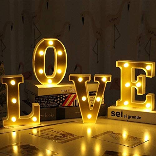 Light Up Letters,Neon Number Sign Wall Decorative Neon Lights Warm White Letter Lights Night Lamp for House Bar Pub Hotel Kids Room, Living Room, Birthday Wedding Party Decor (Love) …