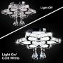 Qihang Modern Crystal LED Chandelier Flower Shaped Pendant Light Flush Mount Ceiling Lamp Fixture for Dining Room Bedroom Living Room Study Room（Cool White/Non-dimmable)