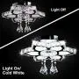 Qihang Modern Crystal LED Chandelier Flower Shaped Pendant Light Flush Mount Ceiling Lamp Fixture for Dining Room Bedroom Living Room Study Room（Cool White/Non-dimmable)
