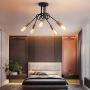 NEWSEE Flush Mount Ceiling Light Fixture Sputnik Chandelier Industrial Bedroom Lighting Fixtures Modern Style for Kitchen Dining Room Living Room Kitchen Hallway Cafe Bar (5 Light)
