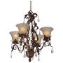 Iron Leaf Bronze Chandelier 23 1/2'' Wide Curved Scroll Crystal Cream Glass 4-Light Fixture for Dining Room House Foyer Kitchen Island Entryway Bedroom Living Room - Regency Hill