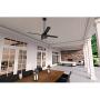 HUNTER 50336 Spring Mill Indoor / Outdoor Ceiling Fan with LED Lights and Pull Chain Control, 52'', Matte Black
