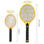 Beastron Bug Zapper Electric Fly 3000V USB Rechargeable, Mosquito Racquet Killer Racket with LED Light & 2 Layer Mesh (Large Size), yellow