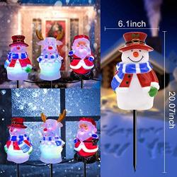 Christmas Decorations Pathway Light Outdoor, Waterproof Landscape Path Lights Decor 3 in 1 Snowman Santa Reindeer Outdoor Stake Decoration for Patio, Yard, Garden, Lawn Decoration