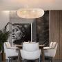 SILJOY Modern Luxury Crystal Chandeliers Halo Pendant Ceiling Light Fixture for Bedroom Kitchen Island Dining Room Living Room D24” x H 5”