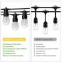 OxyLED LED Outdoor String Lights with 40 Dimmable Vintage Plastic Bulbs, 128 Ft Hanging Bulb String Lights Waterproof, Garden String Lights for Bedroom Patio Yard Wedding Party Christmas, Warm White