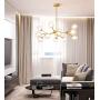 Dellemade XD00940 Sputnik Chandelier for Bedroom, Globe Ceiling Light for Living Room, 12 Lights,G9 LED Bulbs Included, Golden
