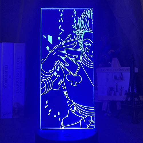 3D Illusion LED Desk Lamp Night Light Remote Led Color Changing Nightlight Acrylic 3D Night Light for Kids Bedroom Decoration Light Anime Hunter X Hunter Hisoka Lamp Gift HUICH HOICHAN