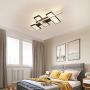 Garwarm Geometric Ceiling Light, 43W Black Modern LED Flush Mount Ceiling Lamps, 3-Squares Acrylic Dimmable Ceiling Light Fixtures Chandeliers for Dining Living Room Study Kitchen