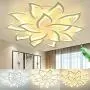 LED Ceiling Light Chandelier Flower Metal Acrylic Ceiling Lamp Fixture for Dining Room Bedroom Cafe Bar Corridor Hallway Entryway Passway Decoration (Dimmable-75W+15 Head)