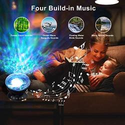 Ocean Wave Projector, AZIMOM Remote Control Ceiling Wave Projection Lamp 12 Led & 7 Colors Timing Nightlight Built-in Mini Music Player for Kids Adult Gift Bedroom Living Room Party Decoration