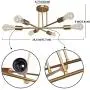 Chandelier Lights Semi Flush Mount Ceiling Modern Sputnik Lighting Farmhouse Kitchen Fixtures for Dining Room Living Bedroom Foyer,6 Light Gold Copper Chandelier Lights Semi Flush Mount Ceiling Modern Sputnik Lighting Farmhouse Kitchen Fixtures for Dining Room Living Bedroom Foyer,6 Light Gold Copper