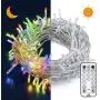 String Lights by Oopswow, 100 LED 39 FT 8 Modes Changing Lights Fairy String Light Connectable Christmas Light Plug in with Light Sensor,Remote Control Timer for Bedroom Party Outdoor,100L Multicolor