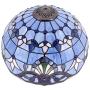 Tiffany Floor Lamp Standing Style W16H64 Inch Tall Blue Lavender Stained Glass Baroque Shade Reading Lighting 2E26 Antique Resin Base S003C WERFACTORY Lamps Bedroom Living Room Bookcase Lover Gifts
