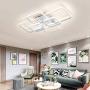 AXSHINE Geometric Ceiling Light Fixture White Flush Mount Ceiling Light Modern Chandeliers Ceiling Square led Light for Bedroom Livingroom 6 Lights Metal Decor Light with White Light 87W 4000K