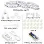 50ft Led Strip Light, CNSUNWAY 15m 450LEDs 5050 RGB Led Rope Kit with 44 Keys RF Remote Controller Flexible Color Changing Tape Light 24V Power Supply for Kitchen Bedroom Bar DIY Decoration Party