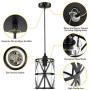 Industrial Metal Pendant Light, Adjustable Hanging Ceiling Lighting Fixture with Cylindrical Clear Glass Shade, Black Vintage Pendant Lights for Kitchen Island Dining Room Hallway Bedroom, E26 Base