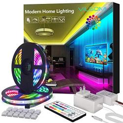 ViLSOM Led Strip Lights 32.8 Feet with 44Keys Remote Color Changing Led Lights for Bedroom, Room, Kitchen and Christmas Decorations, RGB SMD 2835 Led Lights (2 Rolls of 16.4 Feet)