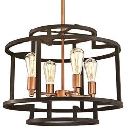 Westinghouse Lighting 6328100 Weston Four-Light Indoor Chandelier, Oil Rubbed Bronze and Washed Copper Finish