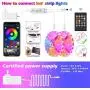 Led Strip Lights, 82ft/25m Long Smart Led Light Strips Music Sync 5050 RGB Color Changing Rope Lights,Bluetooth APP/IR Remote/Switch Box Control Led Lights for Bedroom,Home Decoration,Party,Festival