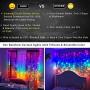 Rainbow Fairy String Curtain Lights with Fully Dimmable Touch Switch, Hanging LED Icicle Rainbow Lights Curtain for Girls Bedroom, Teen Room, Kids Room, Unicorn Room, Birthday, Holiday Décor (Rainbow)