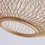 LITFAD Bamboo Globe Pendant Lighting Asian Style 19.5'' Wide 1 Light Hanging Ceiling Lamp in Wood Beige Ceiling Fixture with Adjustable Cord for Dining Room Living Room Restaurant