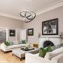Modern LED Pendant Light, Chic Irregular Ring Chandelier Contemporary Adjustable Hanging Light for Living Dining Room Bedroom, 32W 4000K Neutral White, Matte Black