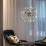 KFDQ Modern Dandelion Chandelier Lighting Crystal Rivet Ceiling Lamp Firework Starburst Hanging Pendant Light Dining Room Living Room Bedroom,Silver,18-Light