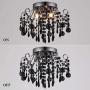 Q&S Crystal Ceiling Light Fixture Small Chandelier, Seml Ceiling Light Flush Mount, Mini Ceiling Fights for Bedroom, Aisle, Hallway, Closet,Entrance,Stairs,3 Lights G9,W12''