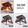 Eyassi 1-Light Rustic Farmhouse Flush Mount Ceiling Light, Wood Close to Ceiling Lights, Industrial Small Semi Flush Mount Light Fixture for Living Room Kitchen Island Bedroom Hallway Laundry