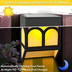 Solar Lights Outdoor Decorative Waterproof LED Deck Lights Fence Solar Powered Step Lights for Front Door,Back Yard,Railing,Warm/Color Changing 6 Pack Christmas Lights