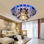 Modern Luxury Round K9 L96 Crystal Chandelier Flush Mount LED Ceiling Light Fixture Pendant Lamp for Dining Room Bedroom Livingroom