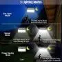 Solar Lights Outdoor 288 LED, Solar Powered Motion Sensor Security Light Outdoor with 300° Lighting Angle IP65 Waterproof Hanging Solar Light for Pathway Garden Fence Walkway (2 Pack/ 3 Modes)