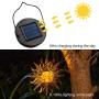 Amugmilk Hanging Solar Lights Outdoor Decorative Lantern,Garden Waterproof Sunflower Metal LED Lamp for Walkway,Yard,Lawn,Patio Decor