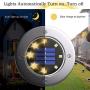 Azuunye Solar Ground Lights Outdoor - 8 Led Solar Garden Lights Outdoor,In-Ground Disk Solar Lights Waterproof Decorate for Pathway, Landscape, Yard, Lawn (Warm White 4 Pack)