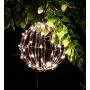 Elf Logic - 12'' Outdoor LED Light Ball - Hanging Tree Globe Light - Use as Outdoor Light Ball - Fold Flat Metal Ball Light Frame (Plug in with Timer, 12 Inch)