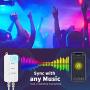 Popotan Led Strip Lights 50ft - Smart Rope Lights Work with Alexa Google Home, Music Sync Remote SMD 5050 450 LEDs RGB Color Changing Led Lights App Control for Bedroom TV Bar Room Decor