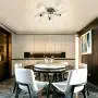 Garwarm Semi Flush Mount Ceiling Light Fixture Modern Ceiling Lamp Chandelier Pendant Light for Bedroom Dining Room Kitchen, Chrome