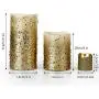 Furora LIGHTING LED Flameless Candles with Remote Control, Set of 8, Real Wax Battery Operated Pillars and Votives LED Candles with Flickering Flame and Timer Featured - Gold Glittery