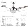 LUOLAX Modern Crystal Ceiling Fans with Light, Remote Control 3 Color Changes Chandelier Ceiling Fans Home Decorative Lamp for Living Room, Bedroom, Dining Room(44 Inch)