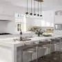 Kitchen Island Lighting,5-Lights Farmhouse Chandeliers for Dining Rooms,Mason Jar Lights Pendant Lighting for Kitchen Island