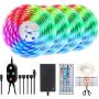 LED Strip Lights 55FT/17M for Infrared Sync Music TV, Bedroom, Kitchen Under Counter, Under Bed Illumination Family Atmosphere DIY Strip Light