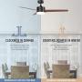 CO-Z 52 Inch Ceiling Fan Light Old Bronze Finish with 3 Fan Blades, Include 15W LED and Remote Control