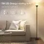 Floor Lamp, Standing Lamp, 9W LED Floor Lamp, Energy Saving, 50,000hrs Long Lifespan, 3000K Warm White, Eye-Caring, Torchiere Floor Lamps for Bedroom, Living Room, Office, Reading, Black Floor Lamps