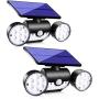 Upgrade Solar Motion Sensor Lights Outdoor, Super Bright LED Lamp IP65 Waterproof 360° Adjustable Solar Powered Wall Light Dual Head Spotlight Flood Security Lights for Yard Garage Patio Porch, 2 Pack