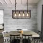 SHUNGYU Farmhouse Kitchen Island Lighting, 4 Light Industrial Vintage Pendant Light Hanging Ceiling Light Fixture Chandelier for Dining Room Restaurant Kitchen and Bar