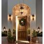 Casa Marseille Outdoor Wall Light Fixture Bronze Scroll 21 1/2'' Hammered Glass for House Porch Patio - John Timberland