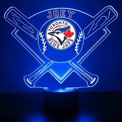 Blue Jays Baseball Sports Fan Lamp / Night Light - LED - Personalize for Free - Featuring Licensed Decal