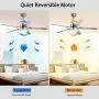 52'' 5 Blades Ceiling Fan with Lights Brushed Nickel Modern Ceiling Fan Chandelier Remote Control Fandelier Ceiling Fan for Bedroom,Dining Room,Living Room,Pavilion