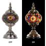 Marrakech Turkish Table Lamp Handmade Mosaic Glass Bedside Lamp Moroccan Lantern Tiffany Style Night Lights for Living Room with E12 LED Bulb